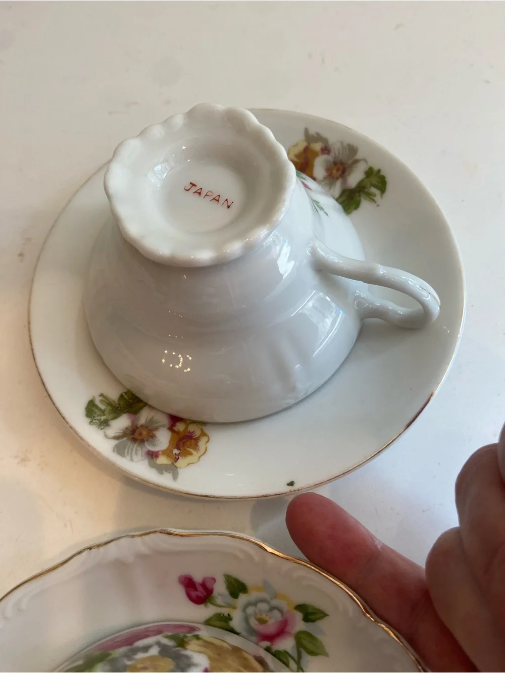 Vintage Japanese Tea Cups And Saucer Set Of (2) 1960’s (read)